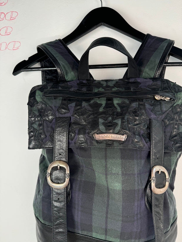 EXTREMELY RARE EARLY 2000'S ALPINE PLAID CROSS PATCH MOTO BACKPACK
