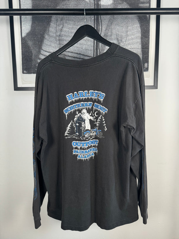 ICONIC CYBER ICE FLAME / EVIL POLAR BEAR HARLEY DAVIDSON ALASKA LONG SLEEVE