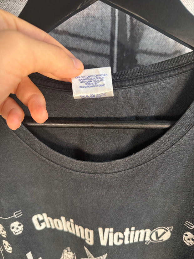 EXTREMELY RARE 90s FADED CHOKING VICTIM "NO GODS / NO MANAGERS" SHIRT