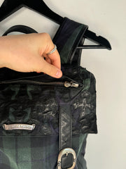 EXTREMELY RARE EARLY 2000'S ALPINE PLAID CROSS PATCH MOTO BACKPACK