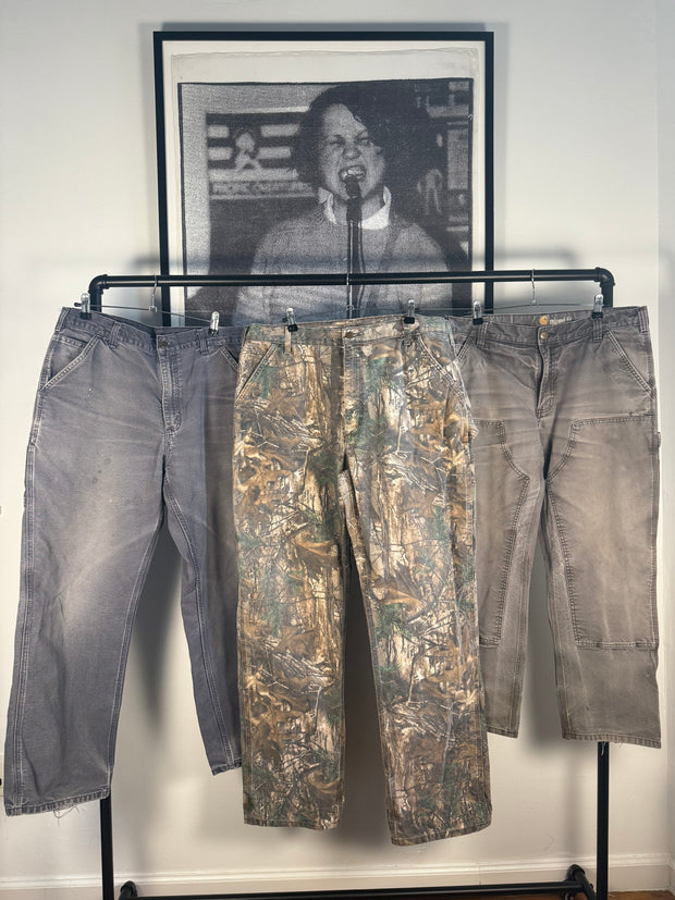 PERFECTLY WORN IN ERD REFERENCE 90s CARHARTT REAL TREE CAMO CARPENTER PANTS