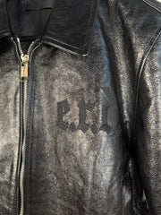 ULTIMATE GRAIL 2020 MADE-TO-ORDER EDITION NOIRE SILK LINED ERD ROSES JACKET EN CUIR