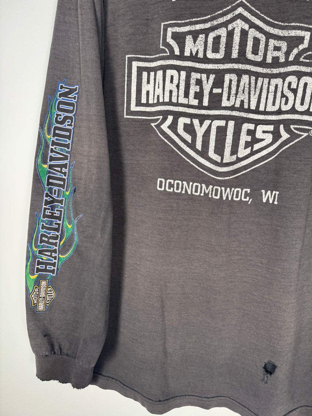 THRASHED 90'S HARLEY DAVIDSON ULTRA-FADED CYBER BLUE GREEN FLAME