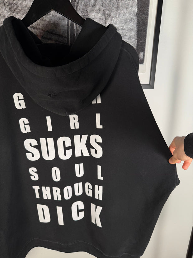 ULTIMATE GRAIL RAREST SIZE FALL/WINTER 2022 "GOTH GIRL SUCKS SOUL THROUGH DICK" ACID WASH VINTAGE TREATMENT HOODIE