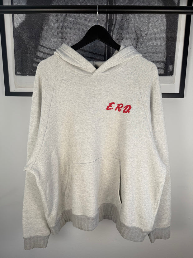 ULTIMATE GRAIL 1 of 1 AUTUMN/WINTER 2019 HAND-DRAWN “GLUE SNIFFER” D.A.R.E. PAINTED PATCHWORK HOODIE