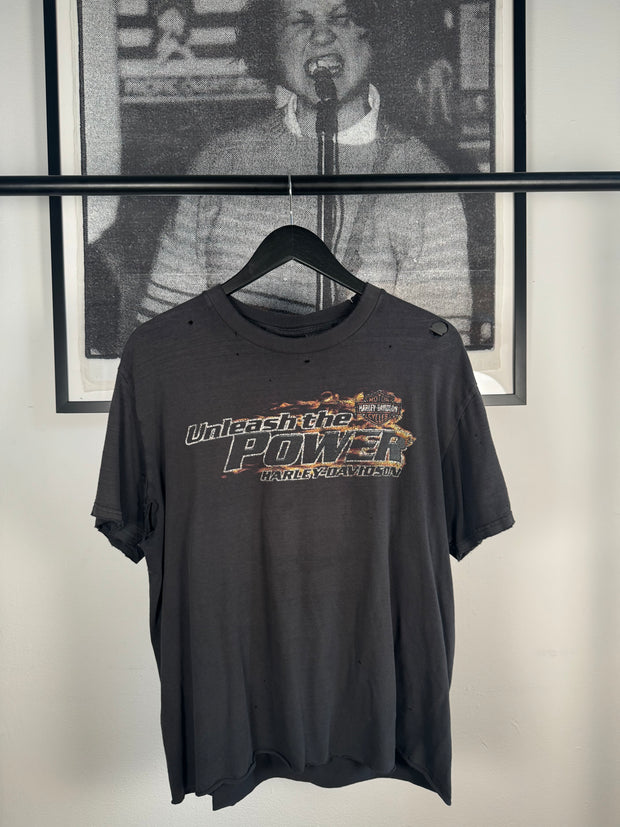 90'S THRASHED & FADED "UNLEASH THE POWER" HARLEY DAVIDSON SHIRT
