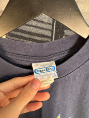 RARE ICONIC 90s PORN STAR SKATEBOARDS NAVY / GREEN LOGO SHIRT