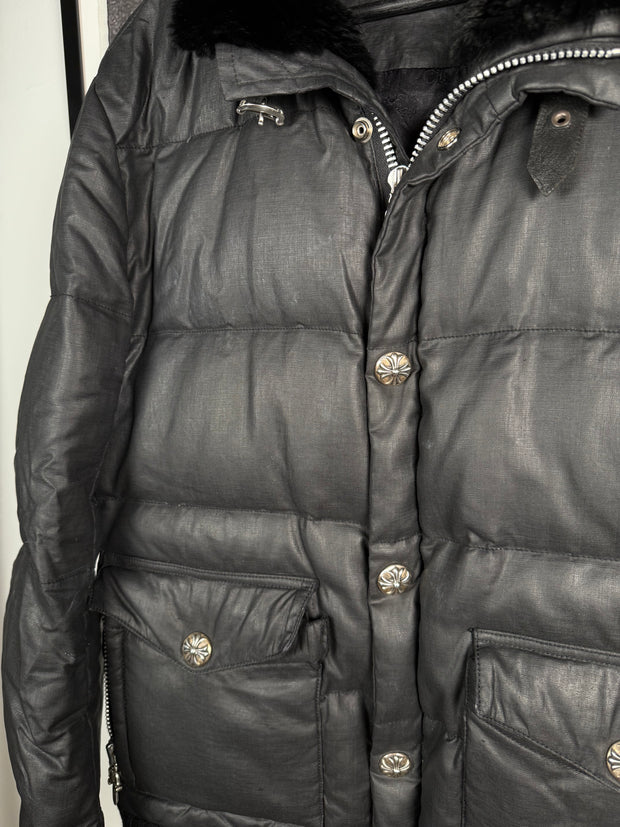 ULTIMATE GRAIL EARLY 2000's MINK COLLAR WAXED COTTON UTILITY JACKET
