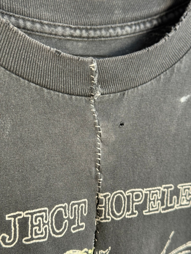 UNBELIEVABLE 2002 DENTAL FLOSS REPAIRED SWEDISH HARDCORE PUNK "PROJECT HOPELESS" SHIRT