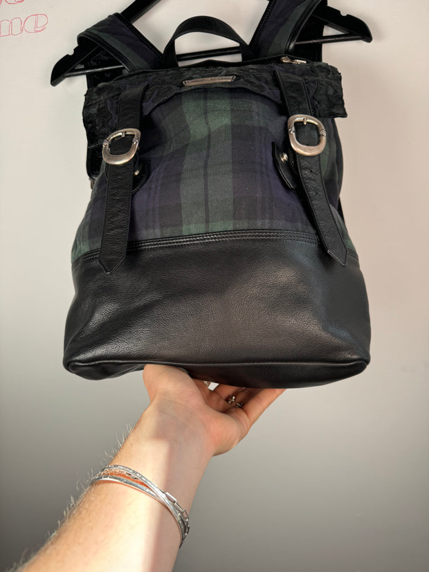 EXTREMELY RARE EARLY 2000'S ALPINE PLAID CROSS PATCH MOTO BACKPACK