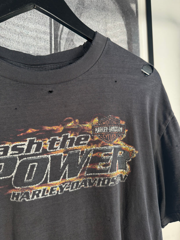 90'S THRASHED & FADED "UNLEASH THE POWER" HARLEY DAVIDSON SHIRT