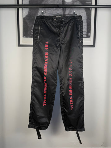 ICONIC FALL/WINTER 2019 "MENENDEZ MURDER TRIAL" ITALIAN NYLON SHOOTER PANTS