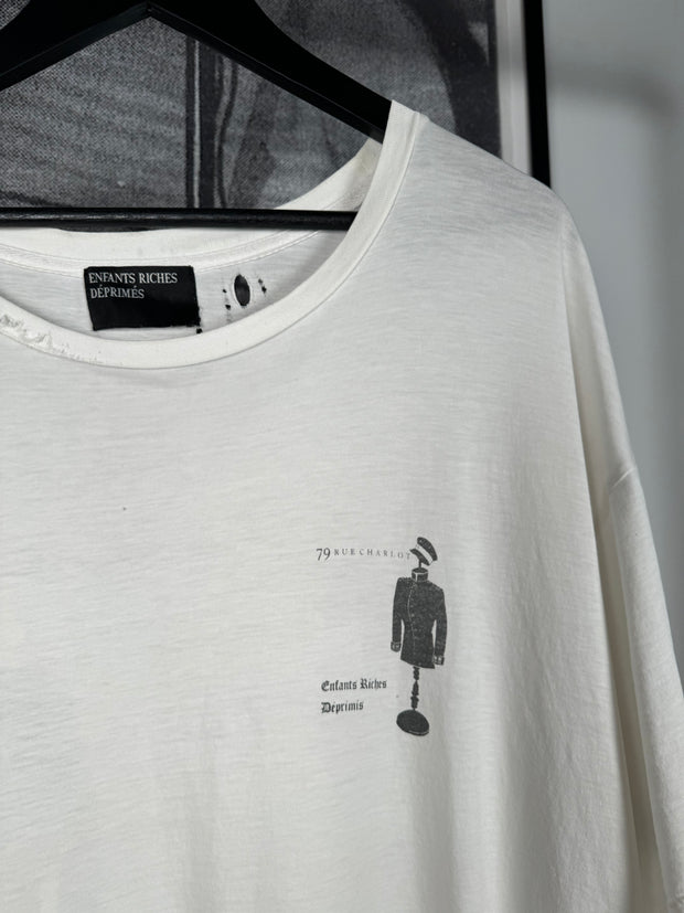EXTREMELY RARE SPRING/SUMMER 2020 CANCELLED MISPRINT "79 RUE CHARLOT / DEPRIMIS" PARIS STORE OPENING SHIRT