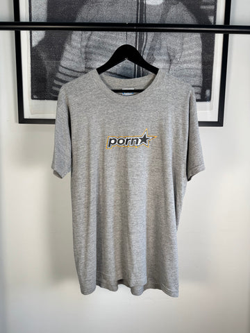 ICONIC PORN STAR SKATEBOARDS 90s GREY / YELLOW LOGO SHIRT