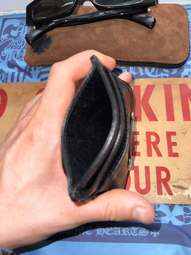 BUTTERY COWHIDE & .925 SILVER CROSS PENDANT CARDHOLDER