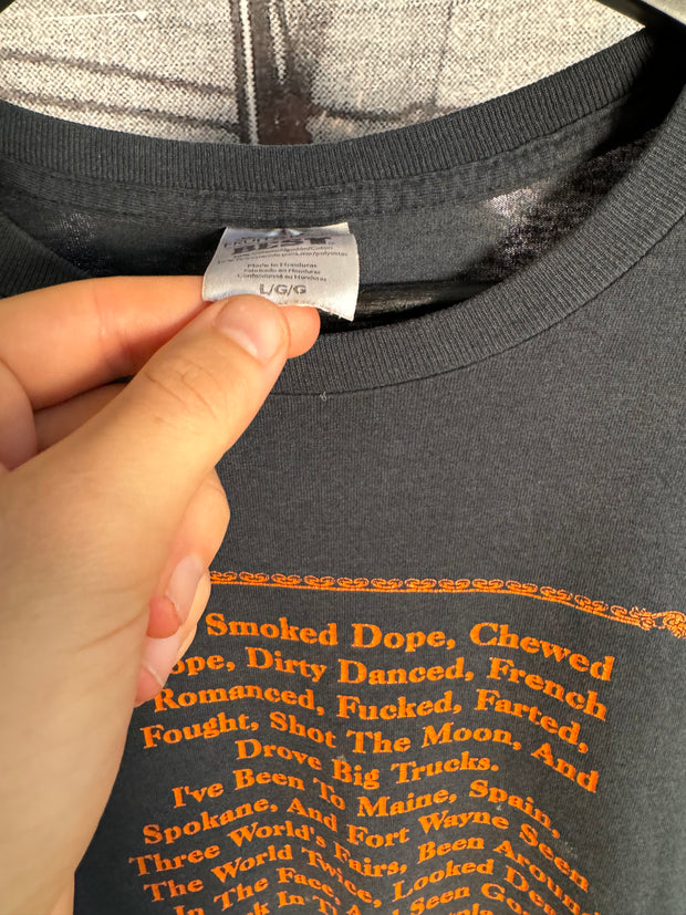 INSANELY VULGAR "SMOKED DOPE / CHEWED ROPE" BIKE SHOP SHIRT