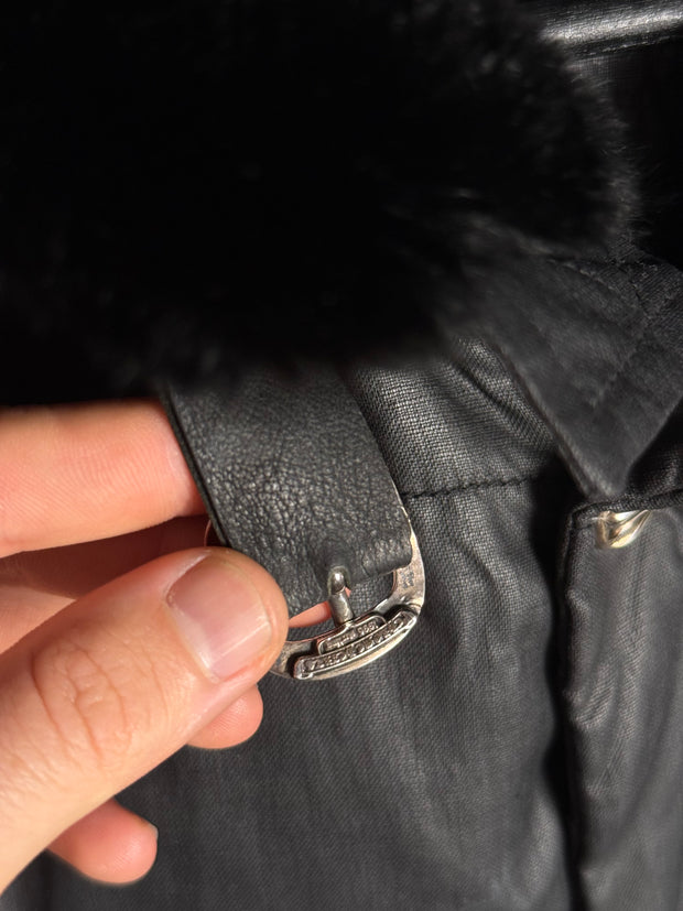 ULTIMATE GRAIL EARLY 2000's MINK COLLAR WAXED COTTON UTILITY JACKET