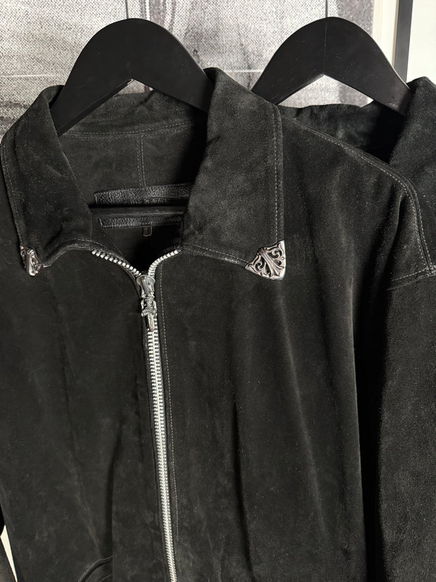 ULTIMATE CHROME GRAIL 1991 SUEDE .925 SILVER CUFF WESTERN FLEUR JACKET