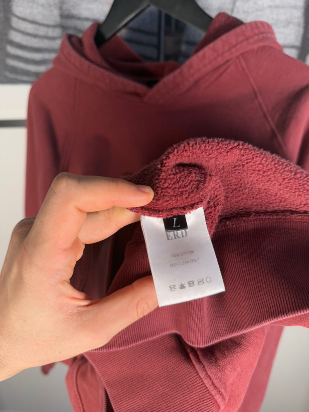 RARE SPRING/SUMMER 2020 MAROON OVER-DYED “CRY FOR HELP” MEGA OVERSIZED HOODIE