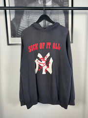 VINTAGE GRAIL 90's SICK OF IT ALL NY "WHEN THE PAIN STRIKES" HOODIE