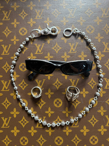 ULTIMATE GRAIL LONGEST SIZE 2022 VIP SPECIAL ORDER 26-LINK CROSS BALL WALLET CHAIN IN .925 SILVER