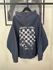 ICONIC RARE AUTOMNE/HIVER 2019 THRASHED "CHESSBOARD LOGO HOODIE"