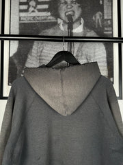 UNBELIEVABLE 80s PERFECTLY THRASHED & FADED "SOUTH SIDE" GOTHIC EMBROIDERY HOODIE