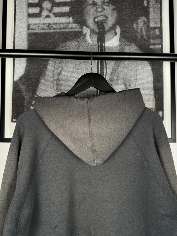 UNBELIEVABLE 80s PERFECTLY THRASHED & FADED "SOUTH SIDE" GOTHIC EMBROIDERY HOODIE