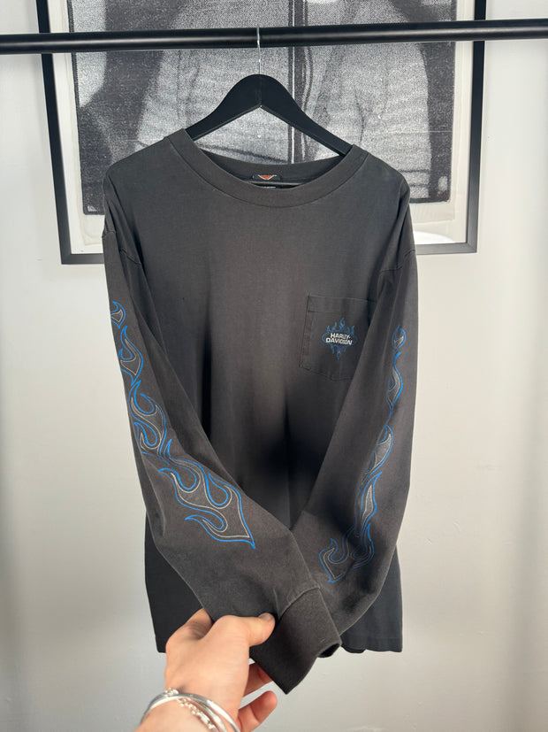 ICONIC CYBER ICE FLAME / EVIL POLAR BEAR HARLEY DAVIDSON ALASKA LONG SLEEVE