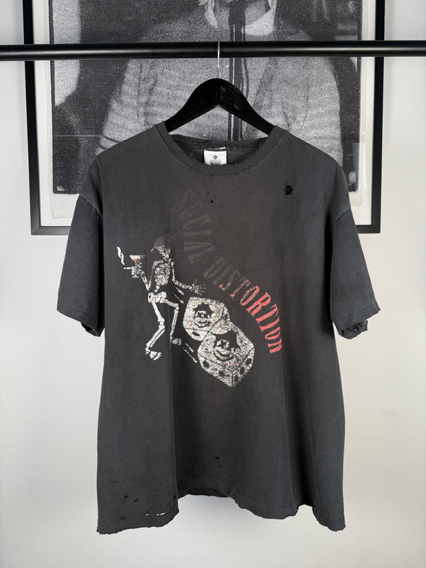 PERFECTLY THRASHED & FADED 90's SOCIAL DISTORTION DICE MARTINI & 8-BALL TOUR DATE SHIRT