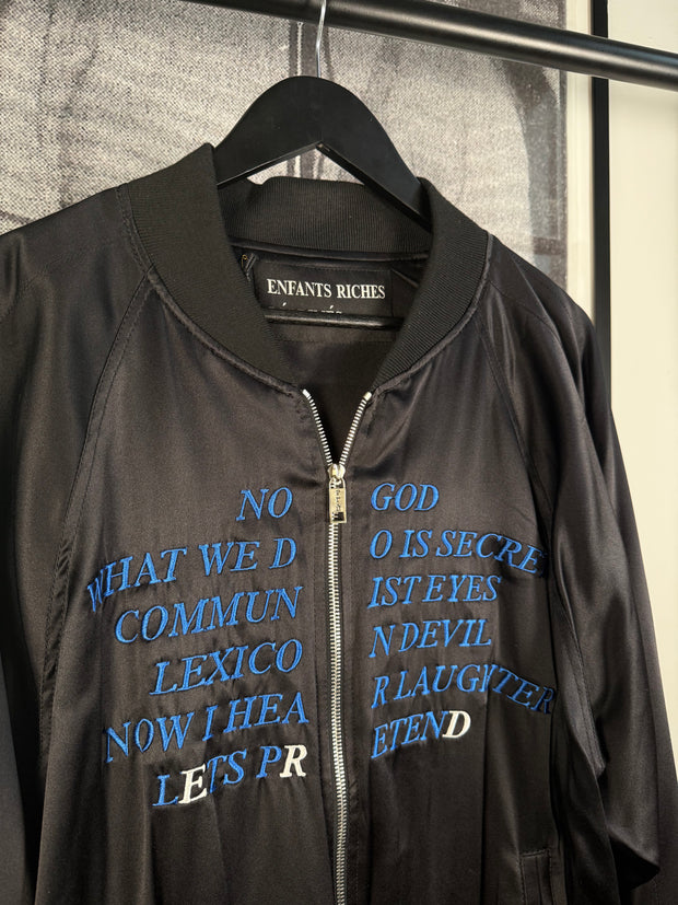THE LAST BRAND NEW w/ TAGS ICONIC PRE-SPRING 2017 "GERMS" SILK BOMBER