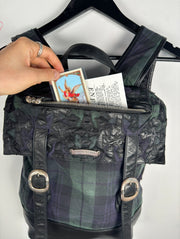 EXTREMELY RARE EARLY 2000'S ALPINE PLAID CROSS PATCH MOTO BACKPACK