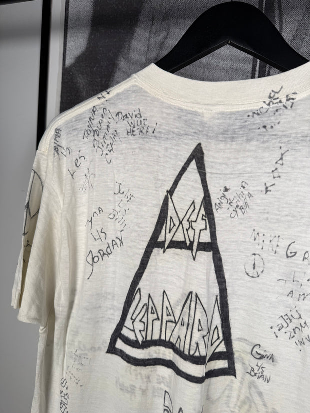 INSANE 80'S ANARCHY GROUPIE-OWNED 50+ SIGNATURE POISON ADIDAS DEF LEPPARD BAND TEE