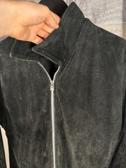 90's CHROME GRAIL SUEDE WESTERN FLEUR JACKET w/ .925 SILVER DOUBLE DAGGER ZIP