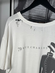 EXTREMELY RARE SPRING/SUMMER 2020 CANCELLED MISPRINT "79 RUE CHARLOT / DEPRIMIS" PARIS STORE OPENING SHIRT