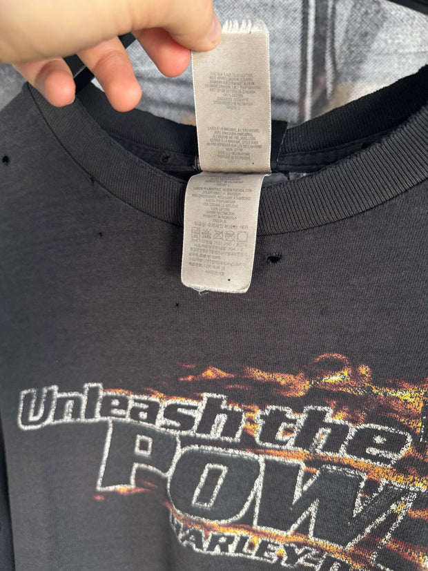 90'S THRASHED & FADED "UNLEASH THE POWER" HARLEY DAVIDSON SHIRT