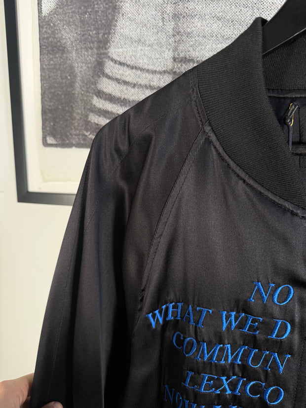 THE LAST BRAND NEW w/ TAGS ICONIC PRE-SPRING 2017 "GERMS" SILK BOMBER