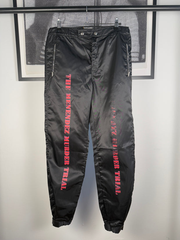 ICONIC FALL/WINTER 2019 "MENENDEZ MURDER TRIAL" ITALIAN NYLON SHOOTER PANTS