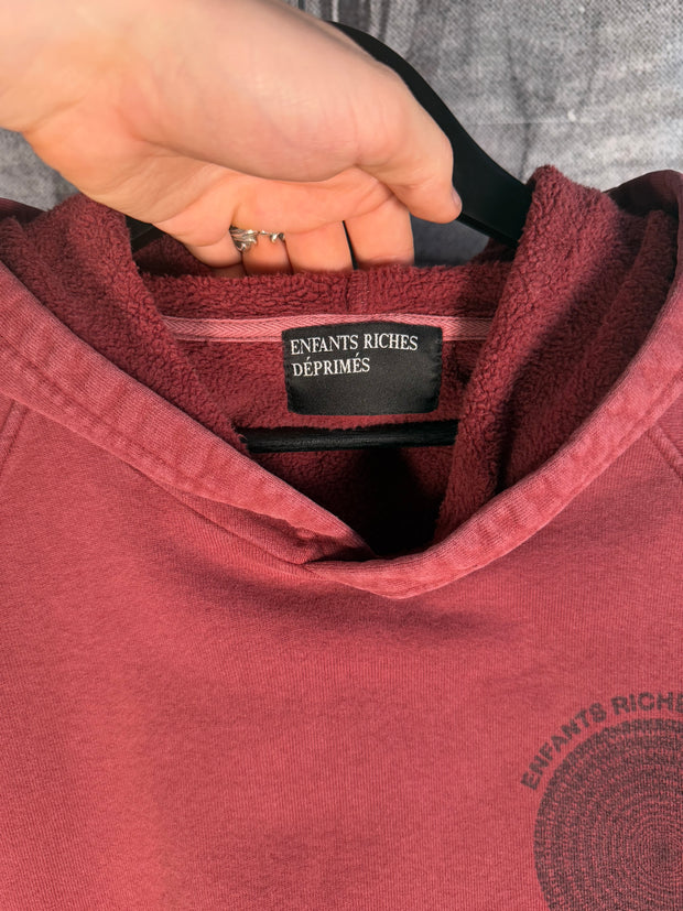 RARE SPRING/SUMMER 2020 MAROON OVER-DYED “CRY FOR HELP” MEGA OVERSIZED HOODIE