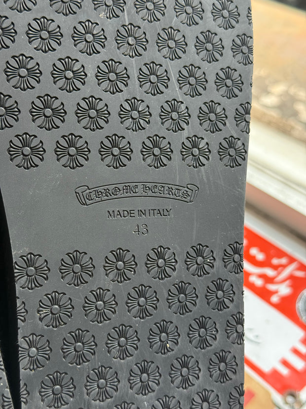 RARE 2025 DAGGER LOGO .925 SILVER CORDUROY MULE SLIPPERS w/ ORIGINAL BOX & RECEIPT (43)