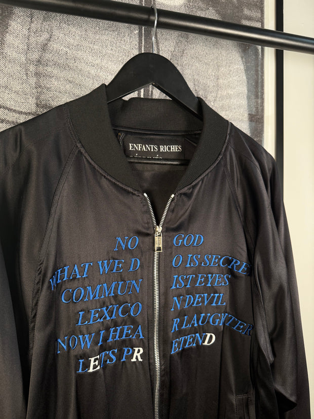 THE LAST BRAND NEW w/ TAGS ICONIC PRE-SPRING 2017 "GERMS" SILK BOMBER