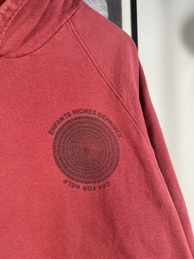 RARE SPRING/SUMMER 2020 MAROON OVER-DYED “CRY FOR HELP” MEGA OVERSIZED HOODIE