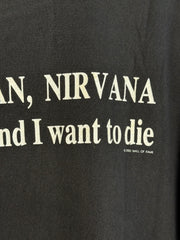 VINTAGE MEXICAN MISSPELLED "KURT COBIAN: I HATE MYSELF AND I WANT TO DIE" SHIRT