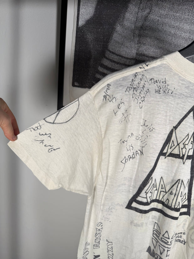 INSANE 80'S ANARCHY GROUPIE-OWNED 50+ SIGNATURE POISON ADIDAS DEF LEPPARD BAND TEE