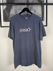 ICONIC RARE 90s PORN STAR SKATEBOARDS NAVY / RED LOGO SHIRT