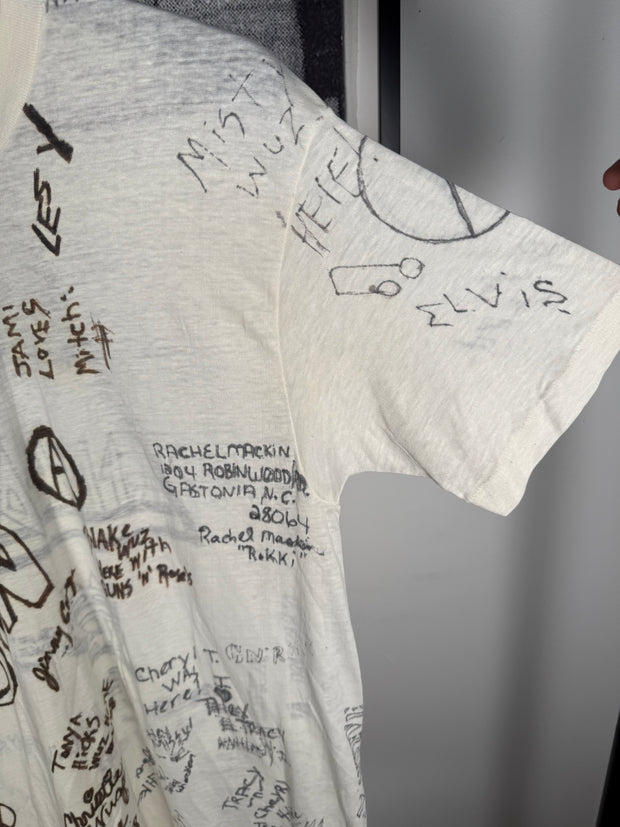 INSANE 80'S ANARCHY GROUPIE-OWNED 50+ SIGNATURE POISON ADIDAS DEF LEPPARD BAND TEE