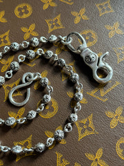 ULTIMATE GRAIL LONGEST SIZE 2022 VIP SPECIAL ORDER 26-LINK CROSS BALL WALLET CHAIN IN .925 SILVER