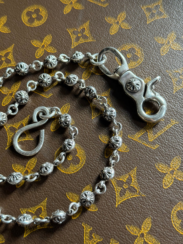 ULTIMATE GRAIL LONGEST SIZE 2022 VIP SPECIAL ORDER 26-LINK CROSS BALL WALLET CHAIN IN .925 SILVER