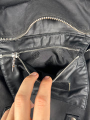 EXTREMELY RARE EARLY 2000'S BLACK WAXED COTTON CROSS PATCH MOTO BACKPACK