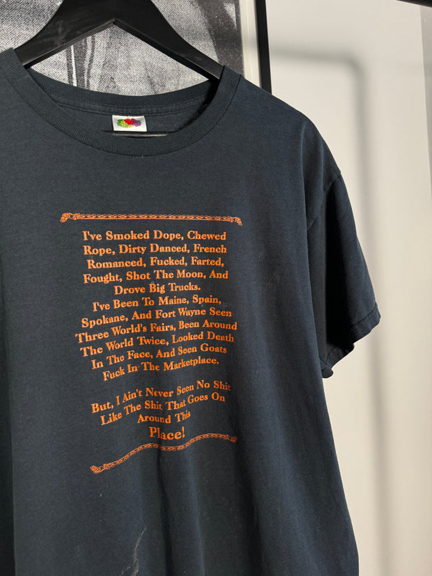 INSANELY VULGAR "SMOKED DOPE / CHEWED ROPE" BIKE SHOP SHIRT